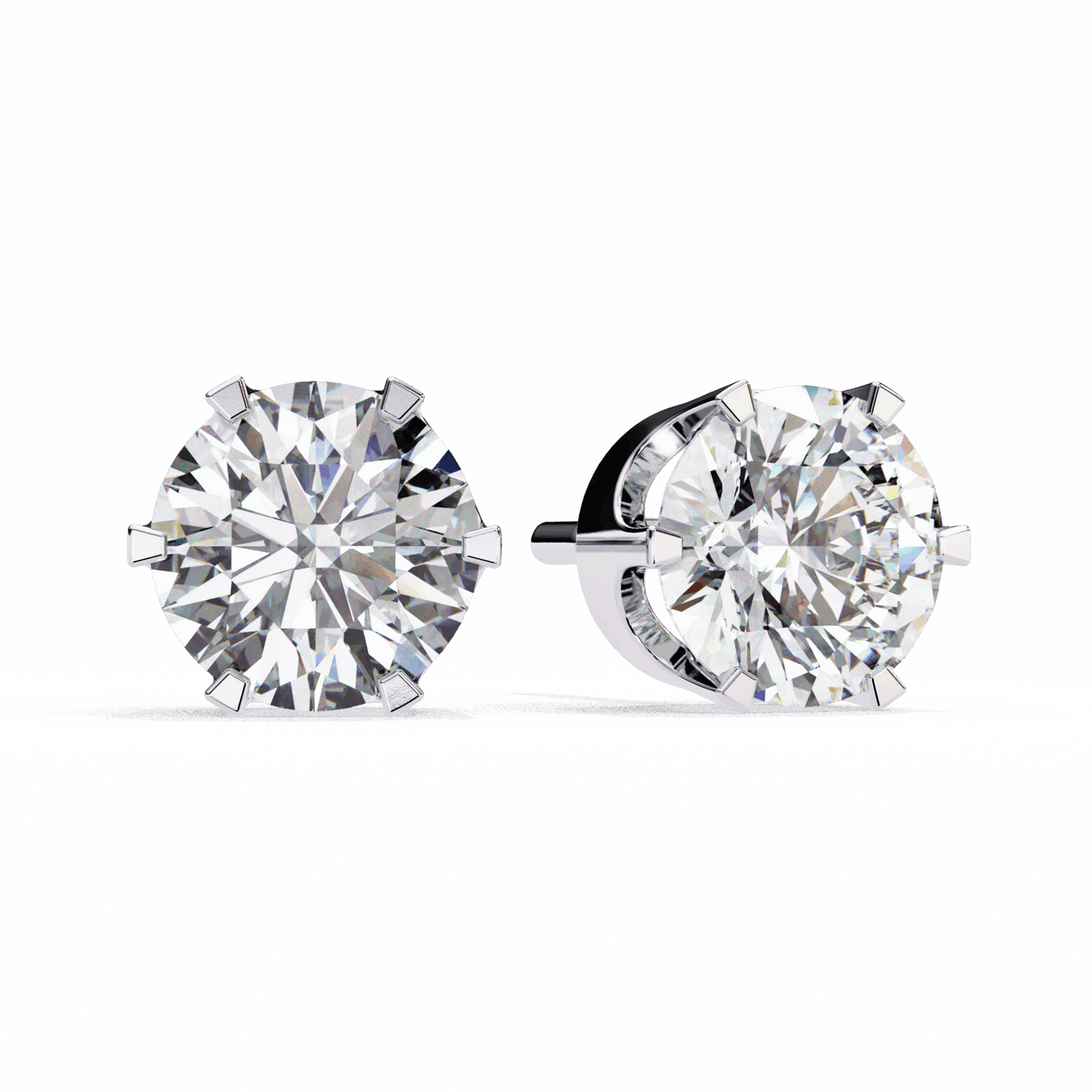 2.5 Carat Eternal Round Solitaire Hoop Earrings in Moissanite | House of Estara