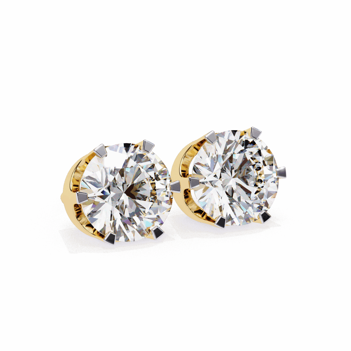 2.5 Carat Eternal Round Solitaire Hoop Earrings in Moissanite | House of Estara