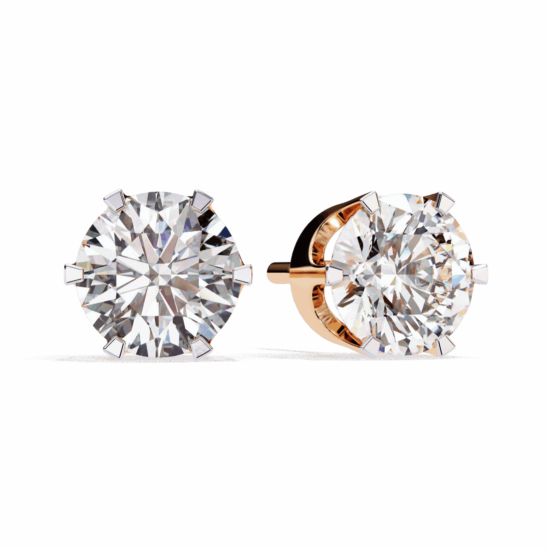 2.5 Carat Eternal Round Solitaire Hoop Earrings in Moissanite | House of Estara