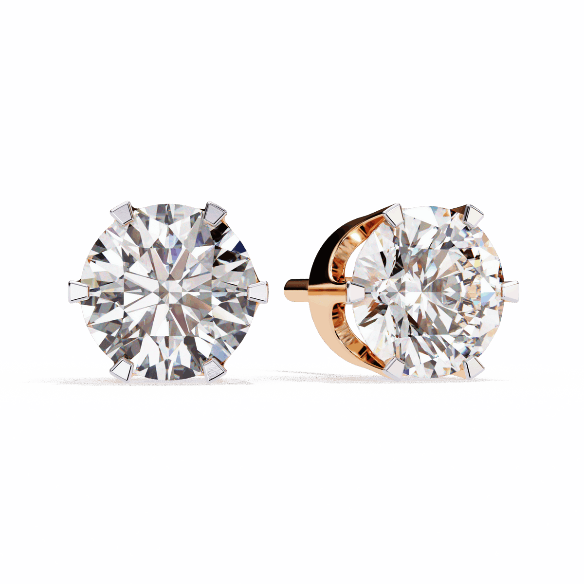 2.5 Carat Eternal Round Solitaire Hoop Earrings in Moissanite | House of Estara