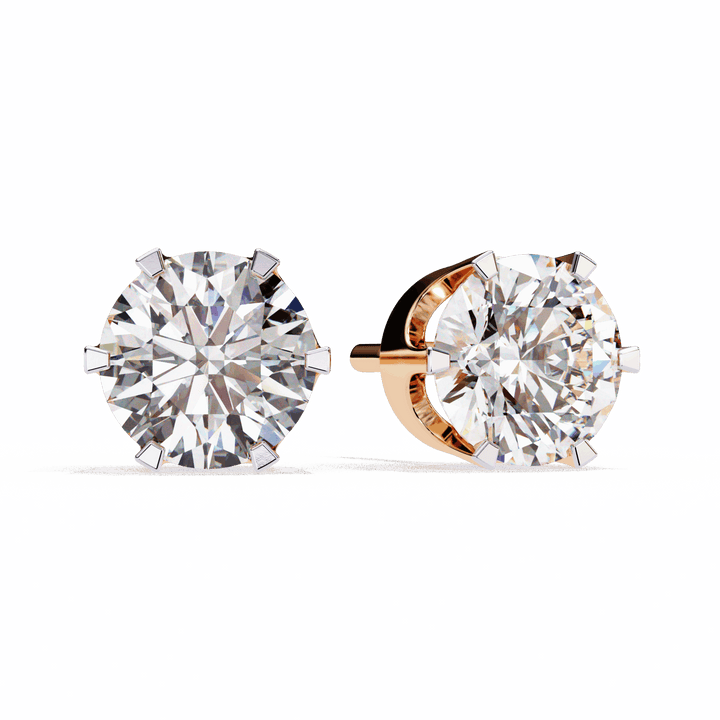 2.5 Carat Eternal Round Solitaire Hoop Earrings in Moissanite | House of Estara