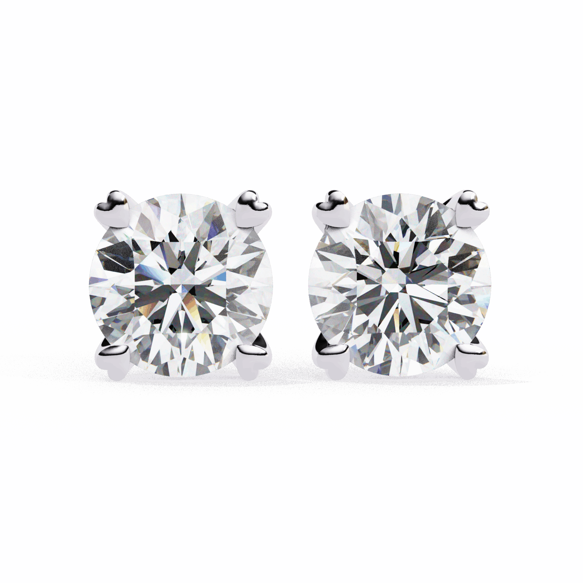 2.5 Carat Modern Round Solitaire Hoop Earrings in Moissanite | House of Estara