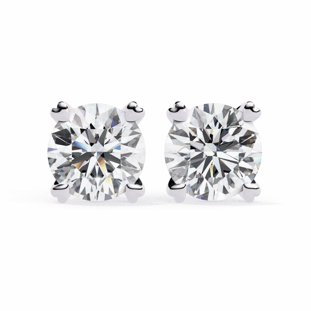 2.5 Carat Modern Round Solitaire Hoop Earrings in Moissanite | House of Estara