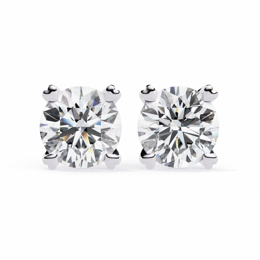 2.5 Carat Modern Round Solitaire Hoop Earrings in Moissanite | House of Estara