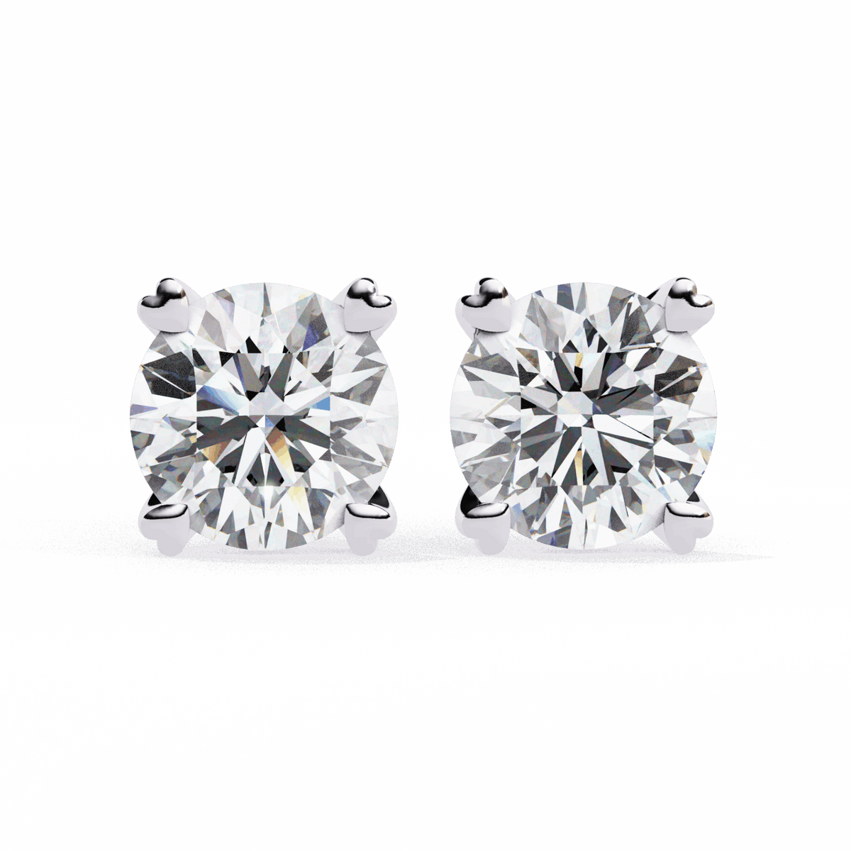 2.5 Carat Modern Round Solitaire Hoop Earrings in Moissanite | House of Estara