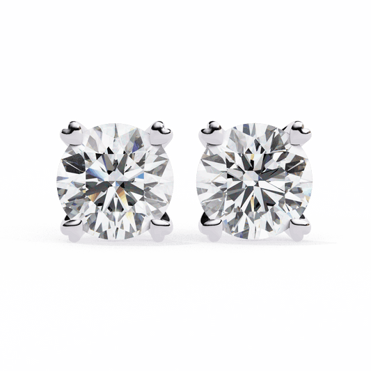 2.5 Carat Modern Round Solitaire Hoop Earrings in Moissanite | House of Estara