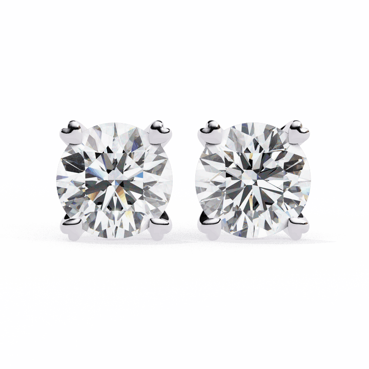 2.5 Carat Modern Round Solitaire Hoop Earrings in Moissanite | House of Estara