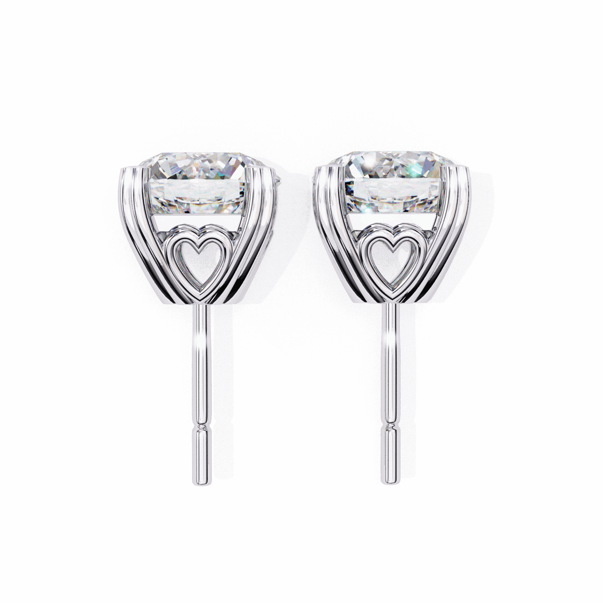 2.5 Carat Modern Round Solitaire Hoop Earrings in Moissanite | House of Estara