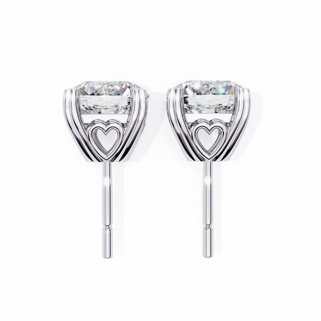 2.5 Carat Modern Round Solitaire Hoop Earrings in Moissanite | House of Estara