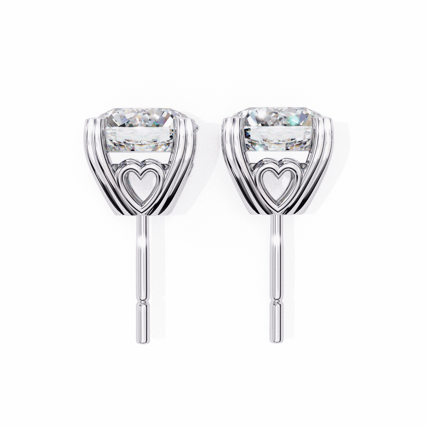 2.5 Carat Modern Round Solitaire Hoop Earrings in Moissanite | House of Estara