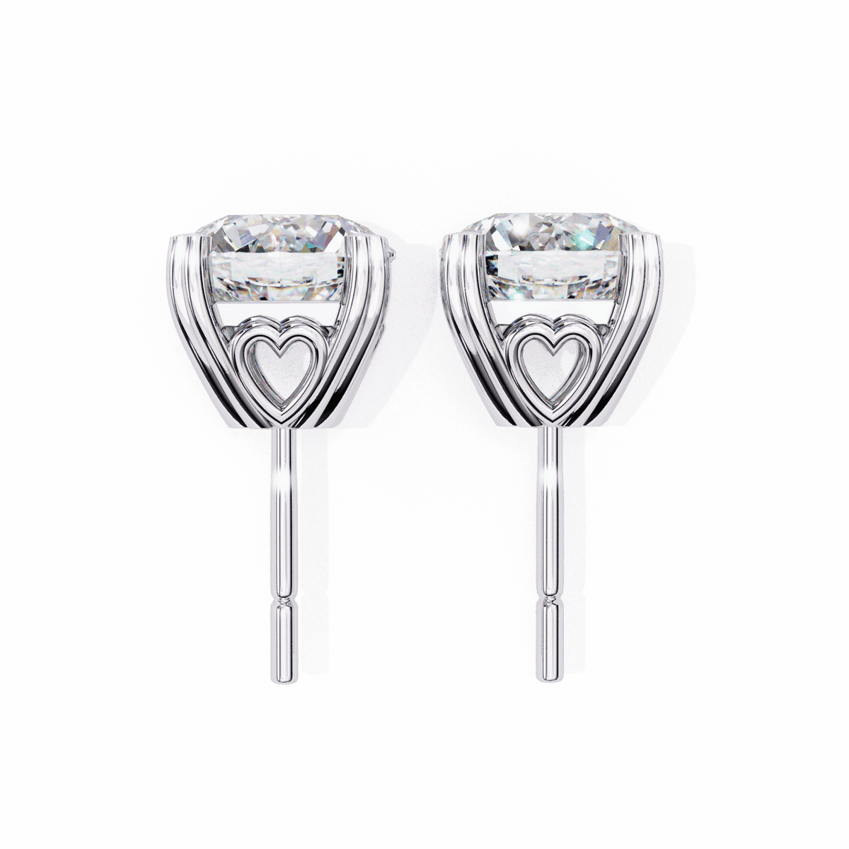 2.5 Carat Modern Round Solitaire Hoop Earrings in Moissanite | House of Estara