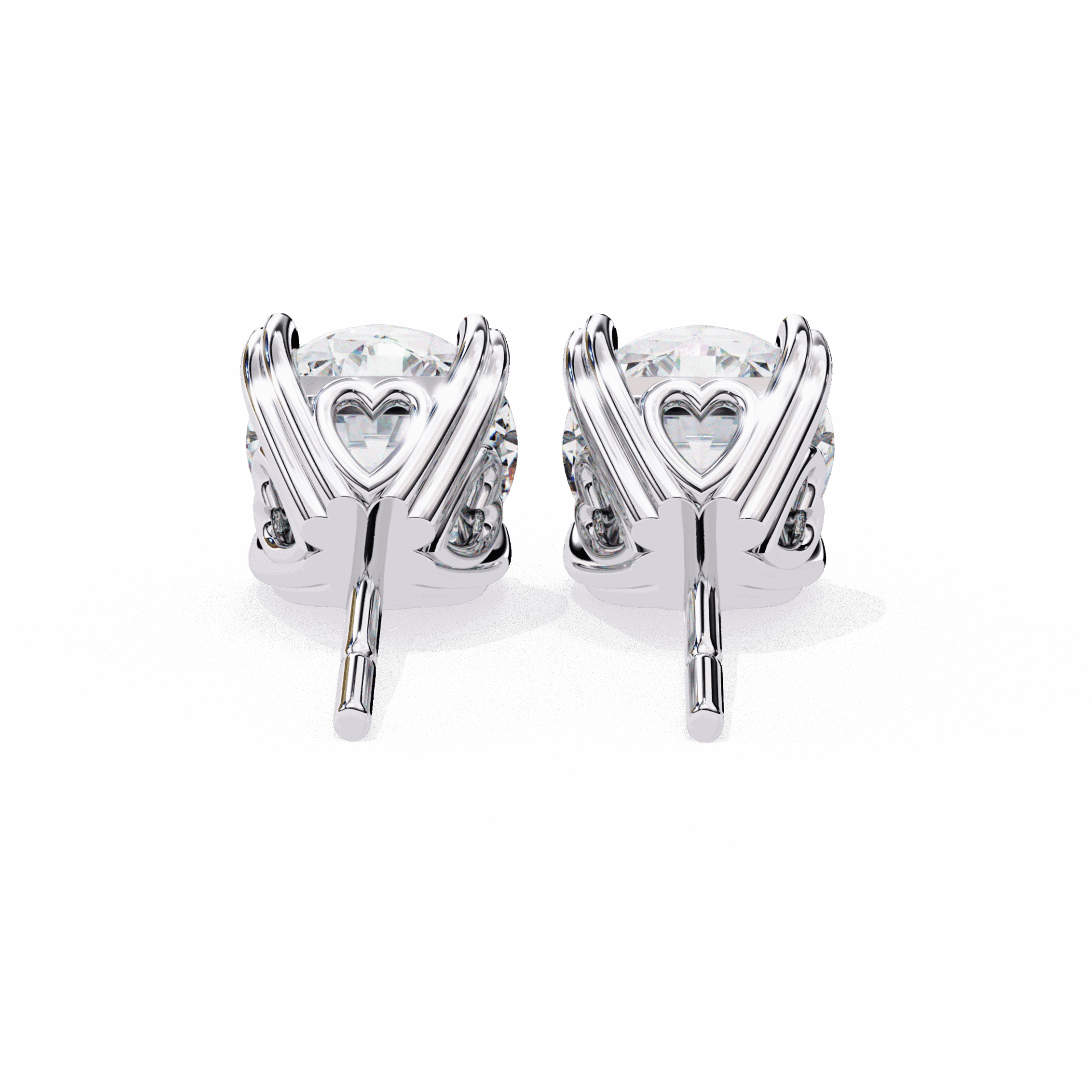 2.5 Carat Modern Round Solitaire Hoop Earrings in Moissanite | House of Estara