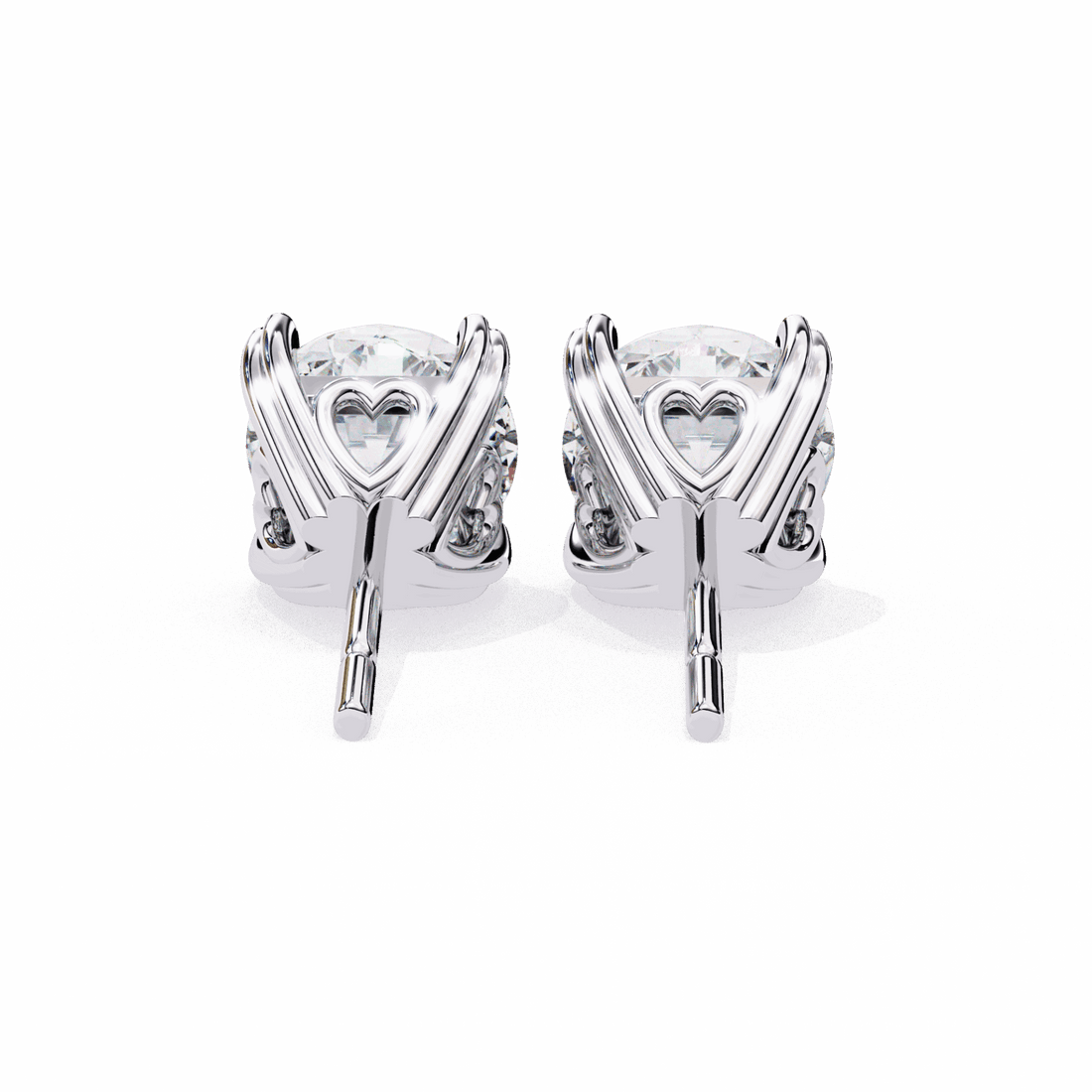 2.5 Carat Modern Round Solitaire Hoop Earrings in Moissanite | House of Estara