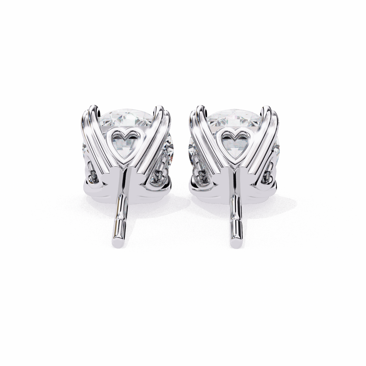 2.5 Carat Modern Round Solitaire Hoop Earrings in Moissanite | House of Estara