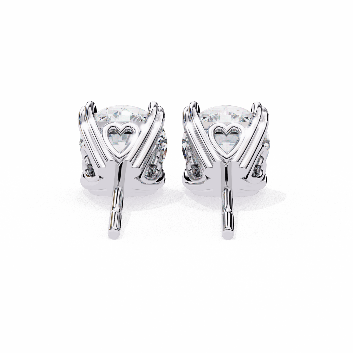 2.5 Carat Modern Round Solitaire Hoop Earrings in Moissanite | House of Estara