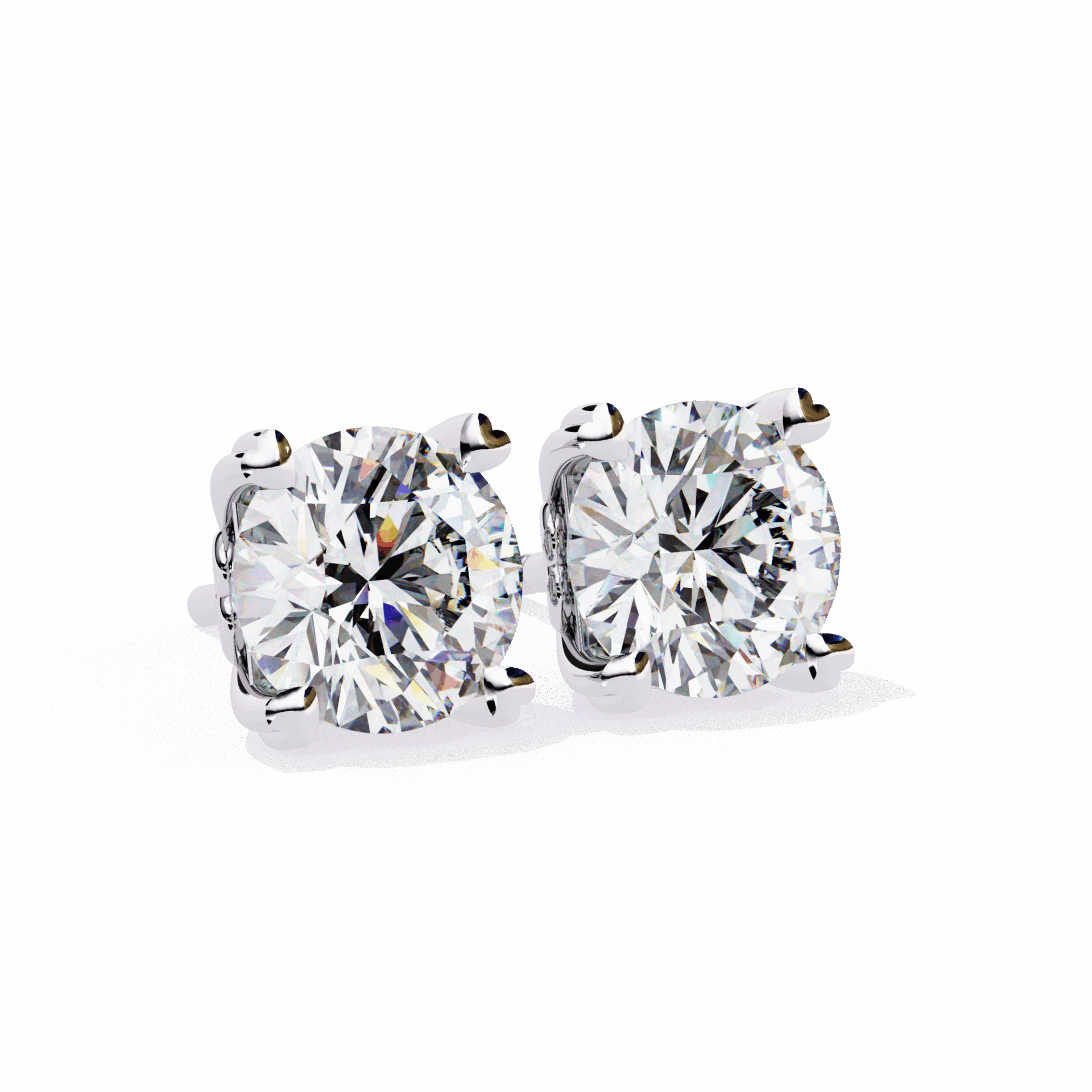 2.5 Carat Modern Round Solitaire Hoop Earrings in Moissanite | House of Estara