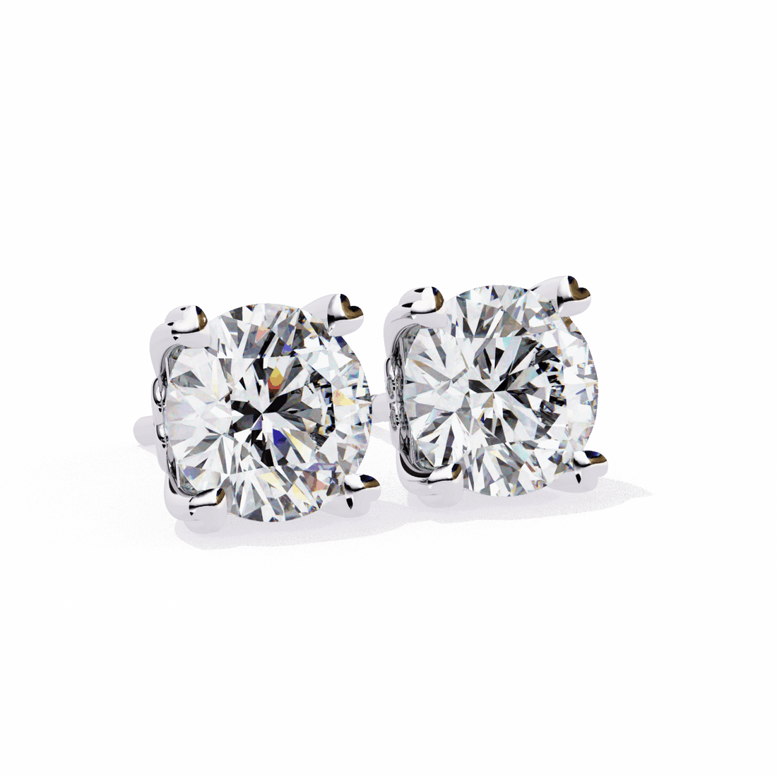 2.5 Carat Modern Round Solitaire Hoop Earrings in Moissanite | House of Estara