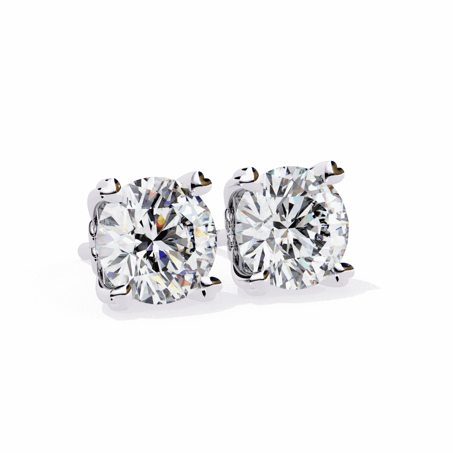 2.5 Carat Modern Round Solitaire Hoop Earrings in Moissanite | House of Estara