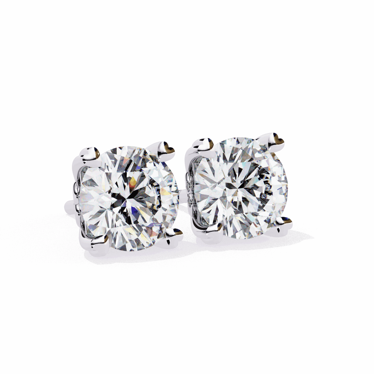 2.5 Carat Modern Round Solitaire Hoop Earrings in Moissanite | House of Estara