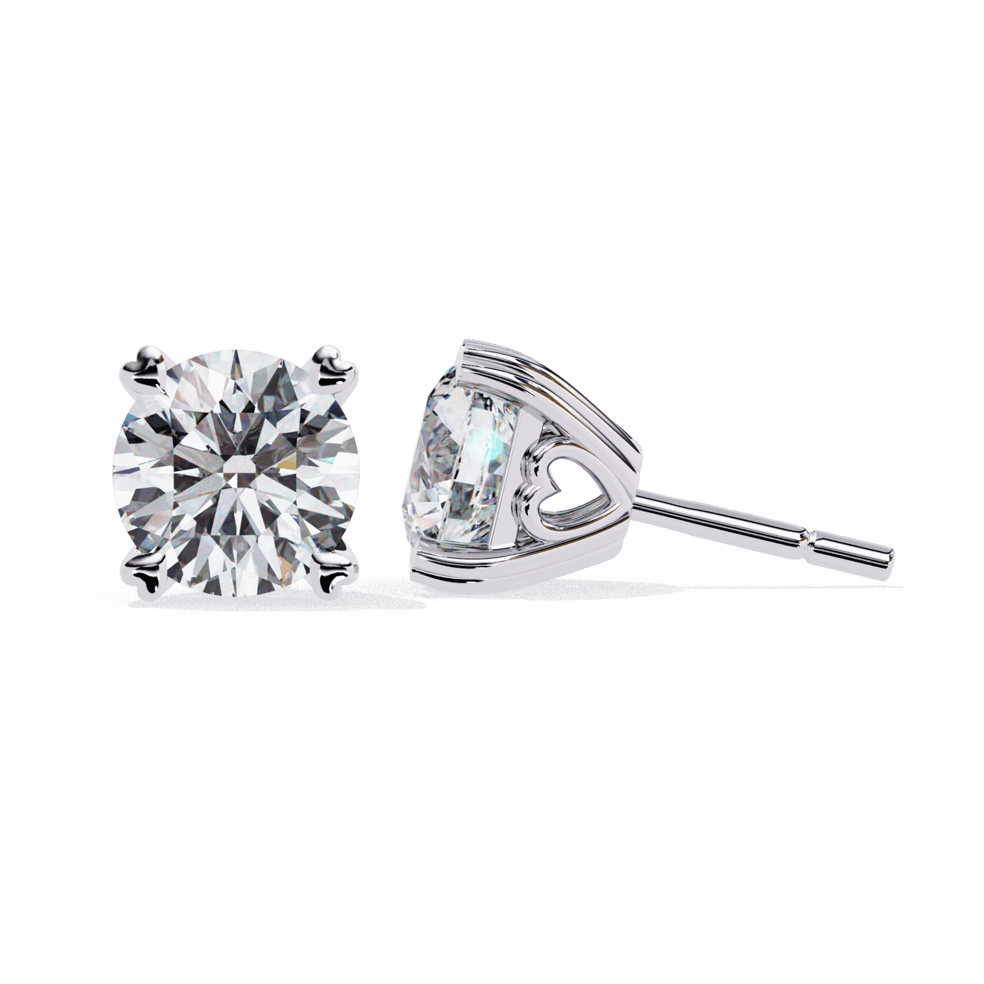 2.5 Carat Modern Round Solitaire Hoop Earrings in Moissanite | House of Estara