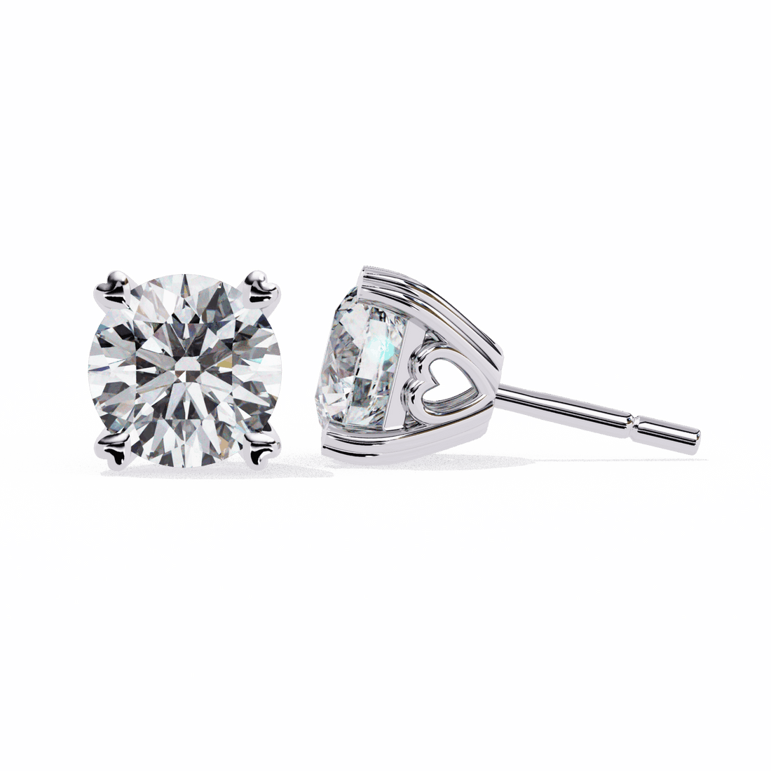2.5 Carat Modern Round Solitaire Hoop Earrings in Moissanite | House of Estara