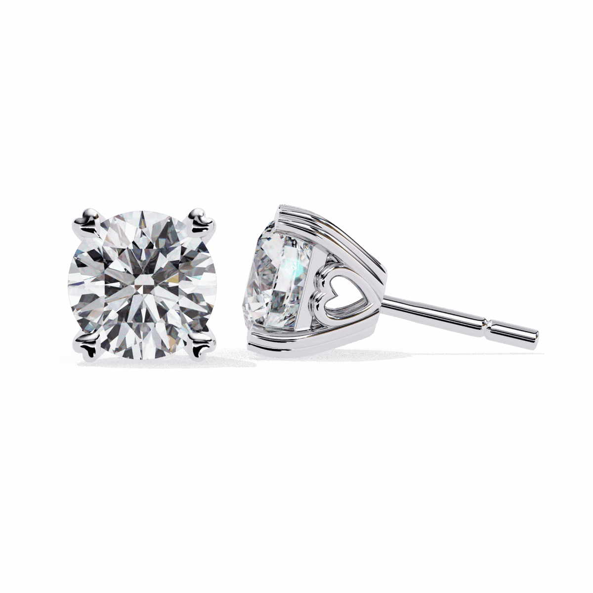 2.5 Carat Modern Round Solitaire Hoop Earrings in Moissanite | House of Estara