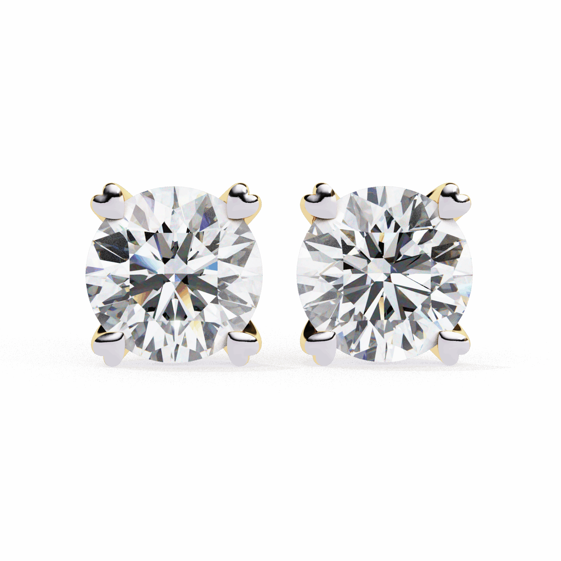 2.5 Carat Modern Round Solitaire Hoop Earrings in Moissanite | House of Estara