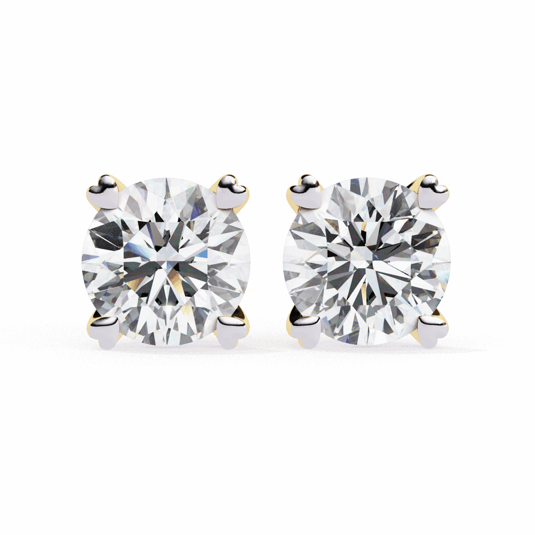 2.5 Carat Modern Round Solitaire Hoop Earrings in Moissanite | House of Estara