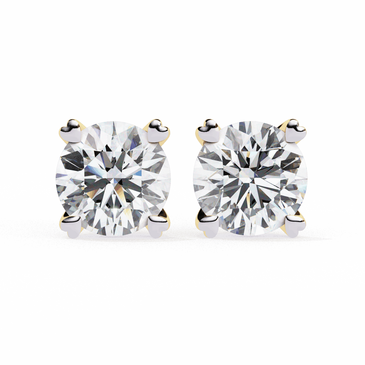2.5 Carat Modern Round Solitaire Hoop Earrings in Moissanite | House of Estara