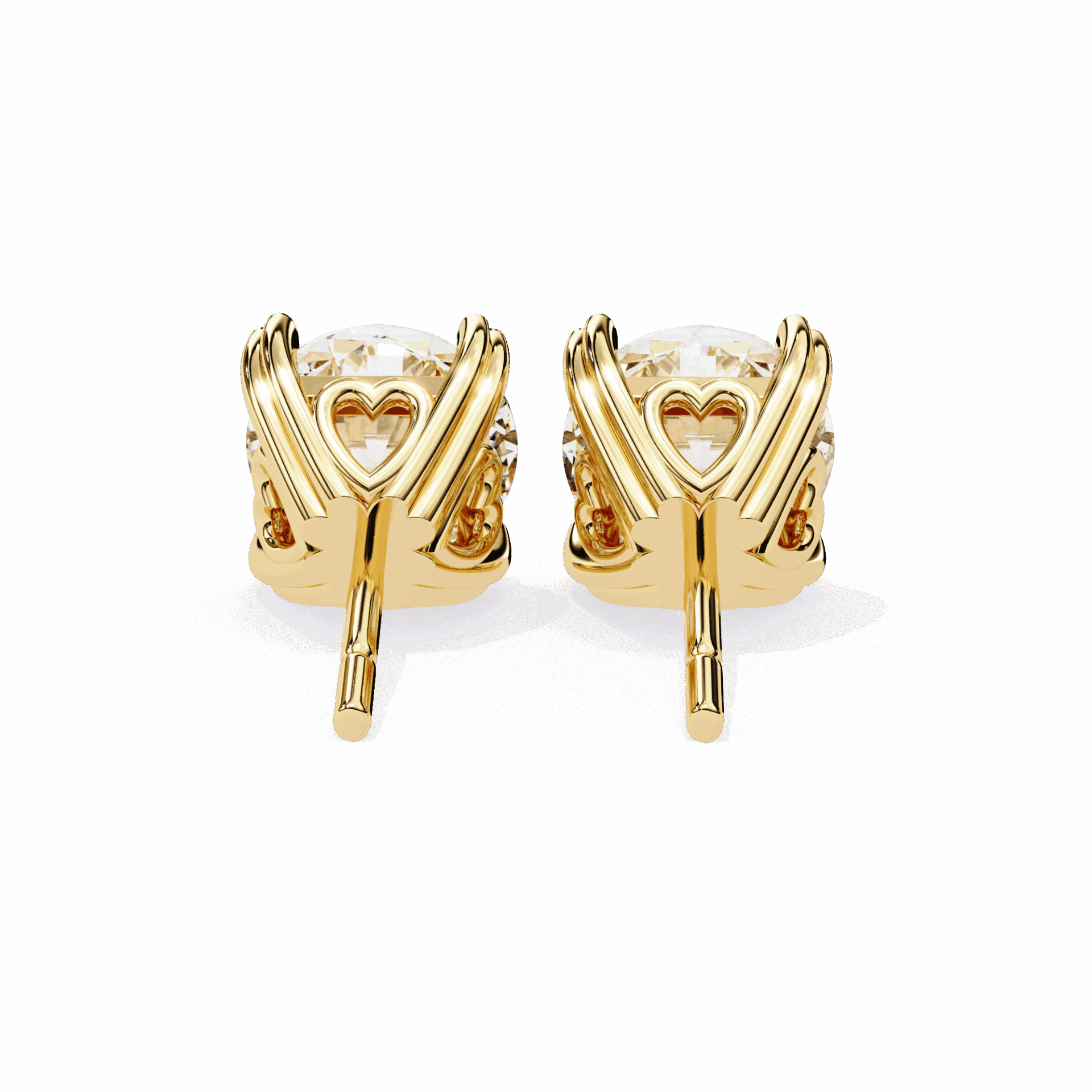 2.5 Carat Modern Round Solitaire Hoop Earrings in Moissanite | House of Estara
