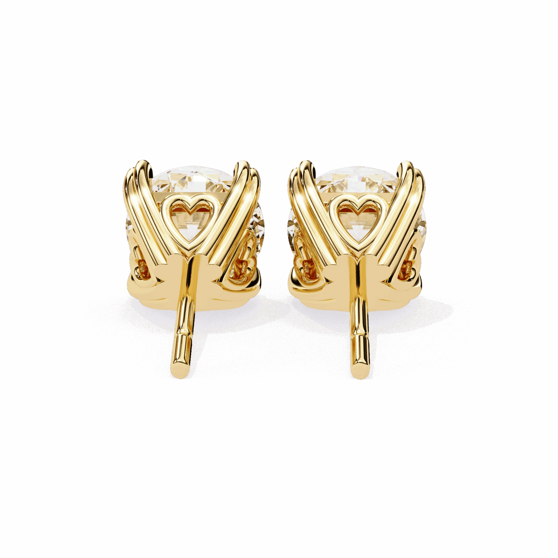 2.5 Carat Modern Round Solitaire Hoop Earrings in Moissanite | House of Estara