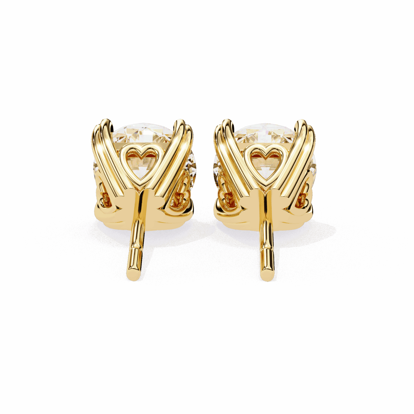 2.5 Carat Modern Round Solitaire Hoop Earrings in Moissanite | House of Estara