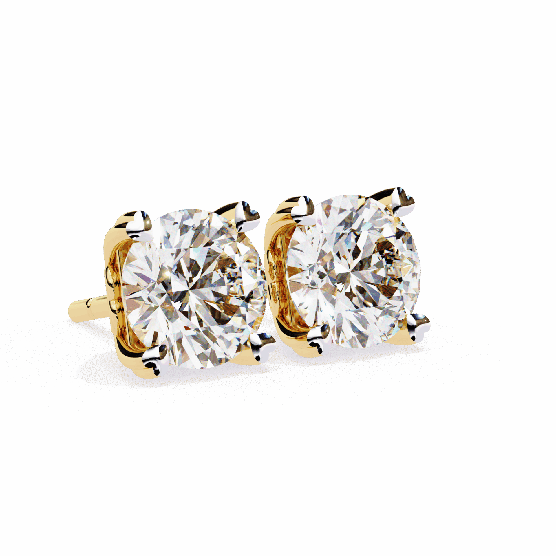 2.5 Carat Modern Round Solitaire Hoop Earrings in Moissanite | House of Estara