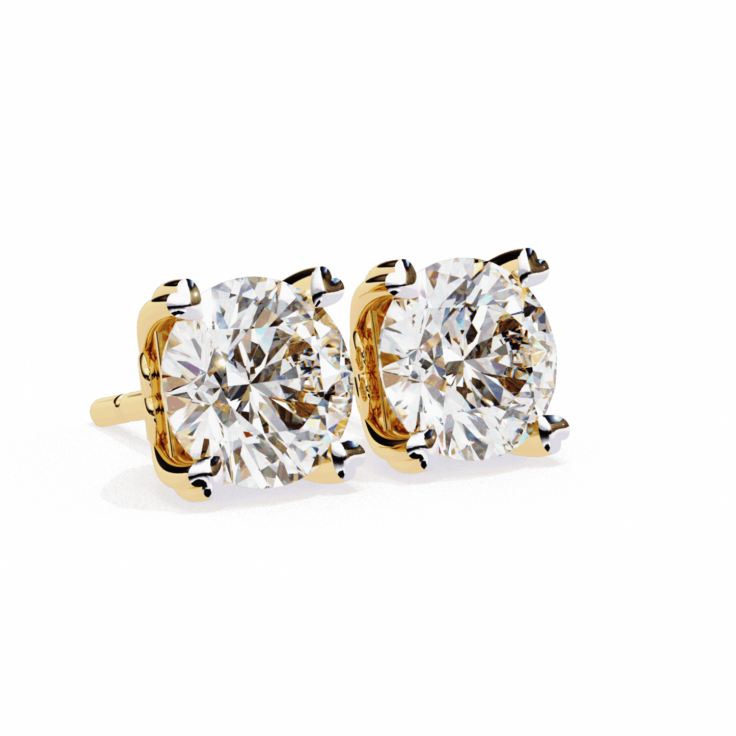 2.5 Carat Modern Round Solitaire Hoop Earrings in Moissanite | House of Estara