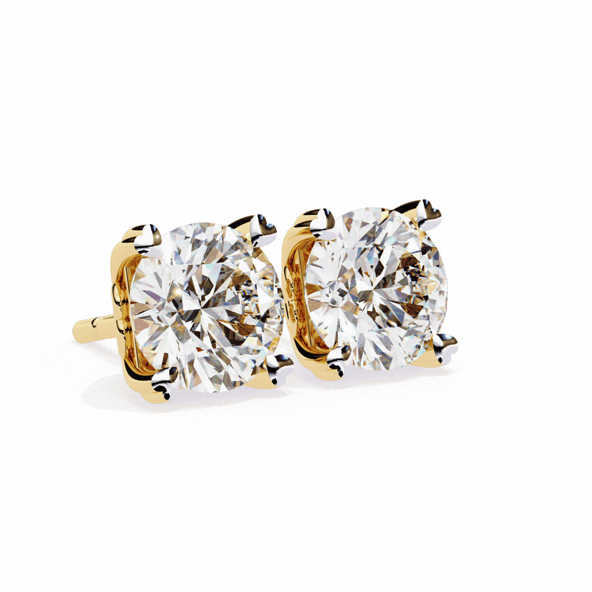2.5 Carat Modern Round Solitaire Hoop Earrings in Moissanite | House of Estara