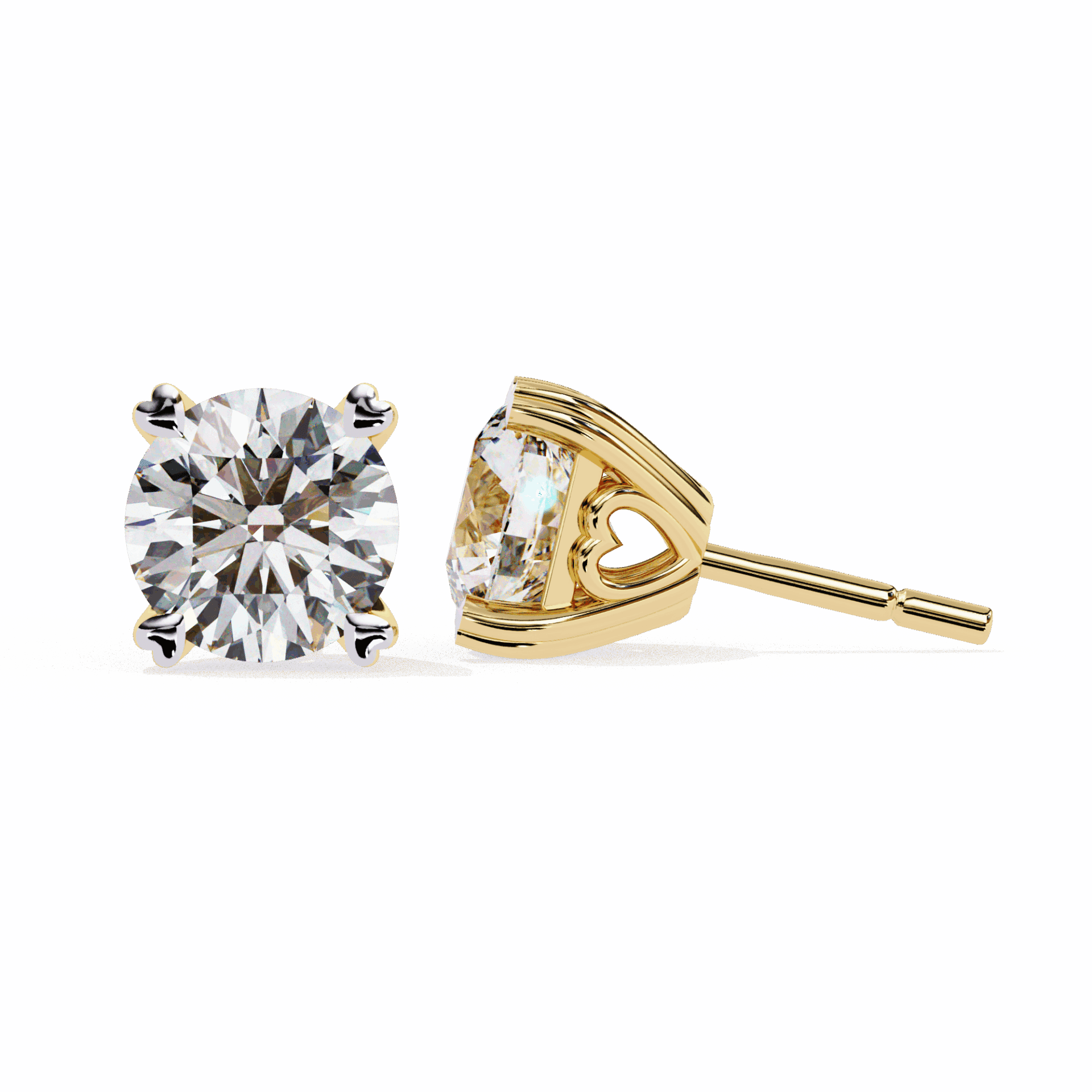 2.5 Carat Modern Round Solitaire Hoop Earrings in Moissanite | House of Estara