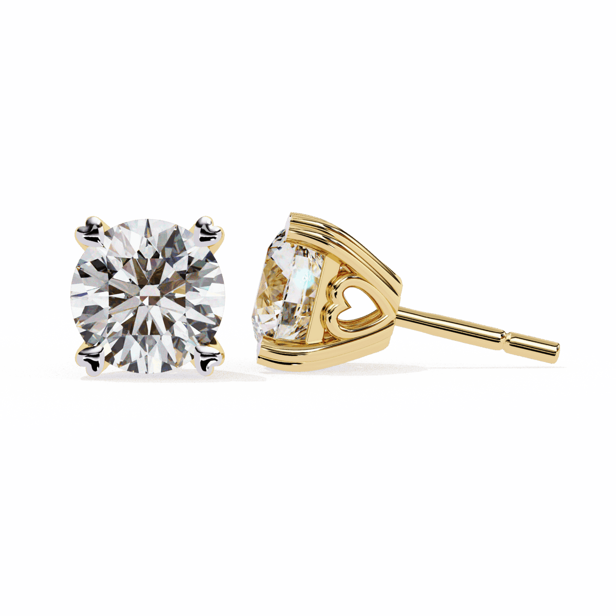 2.5 Carat Modern Round Solitaire Hoop Earrings in Moissanite | House of Estara