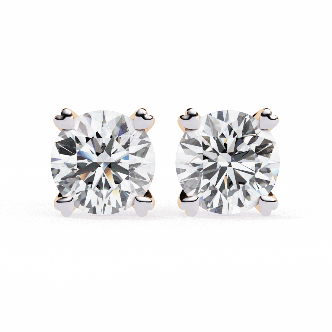 2.5 Carat Modern Round Solitaire Hoop Earrings in Moissanite | House of Estara
