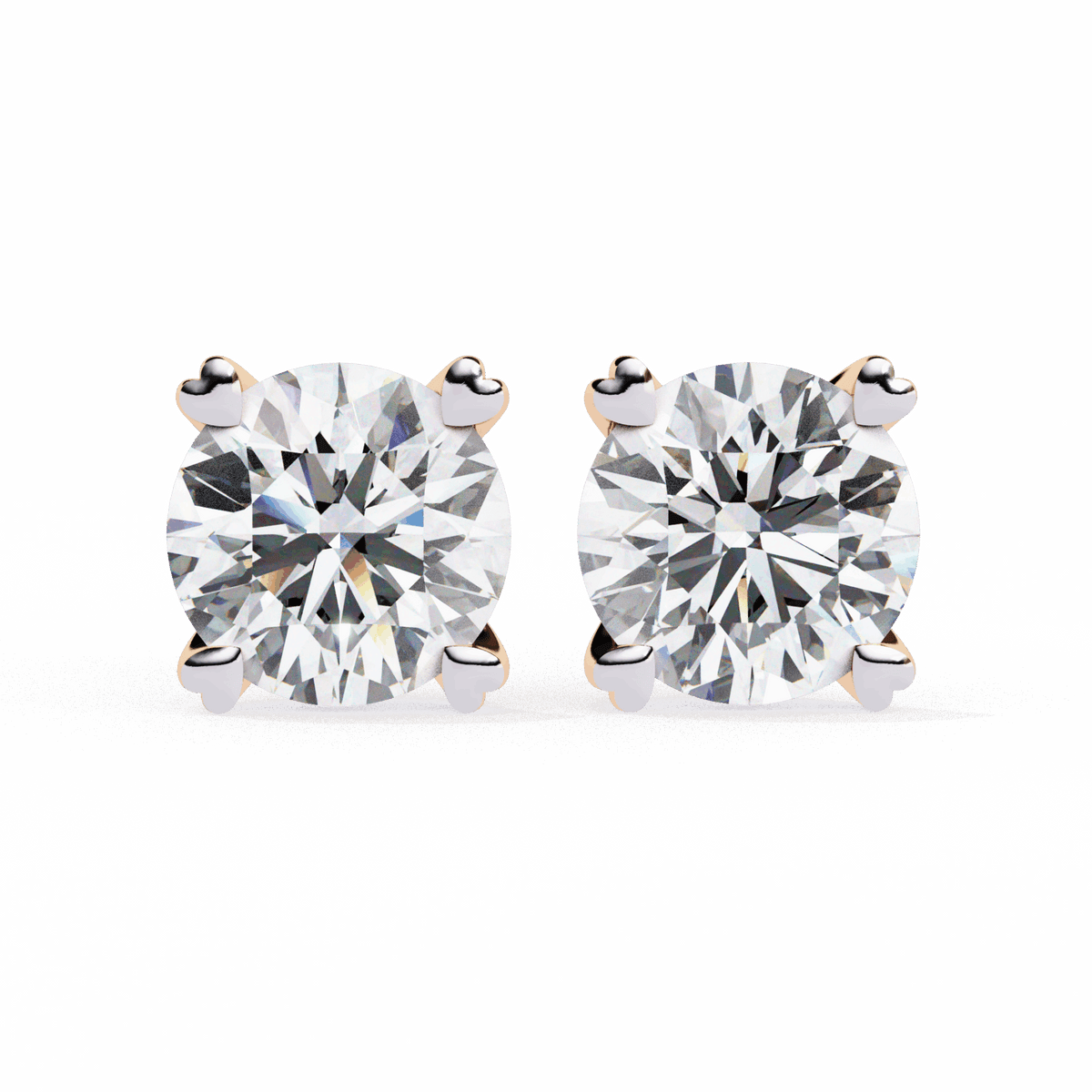 2.5 Carat Modern Round Solitaire Hoop Earrings in Moissanite | House of Estara