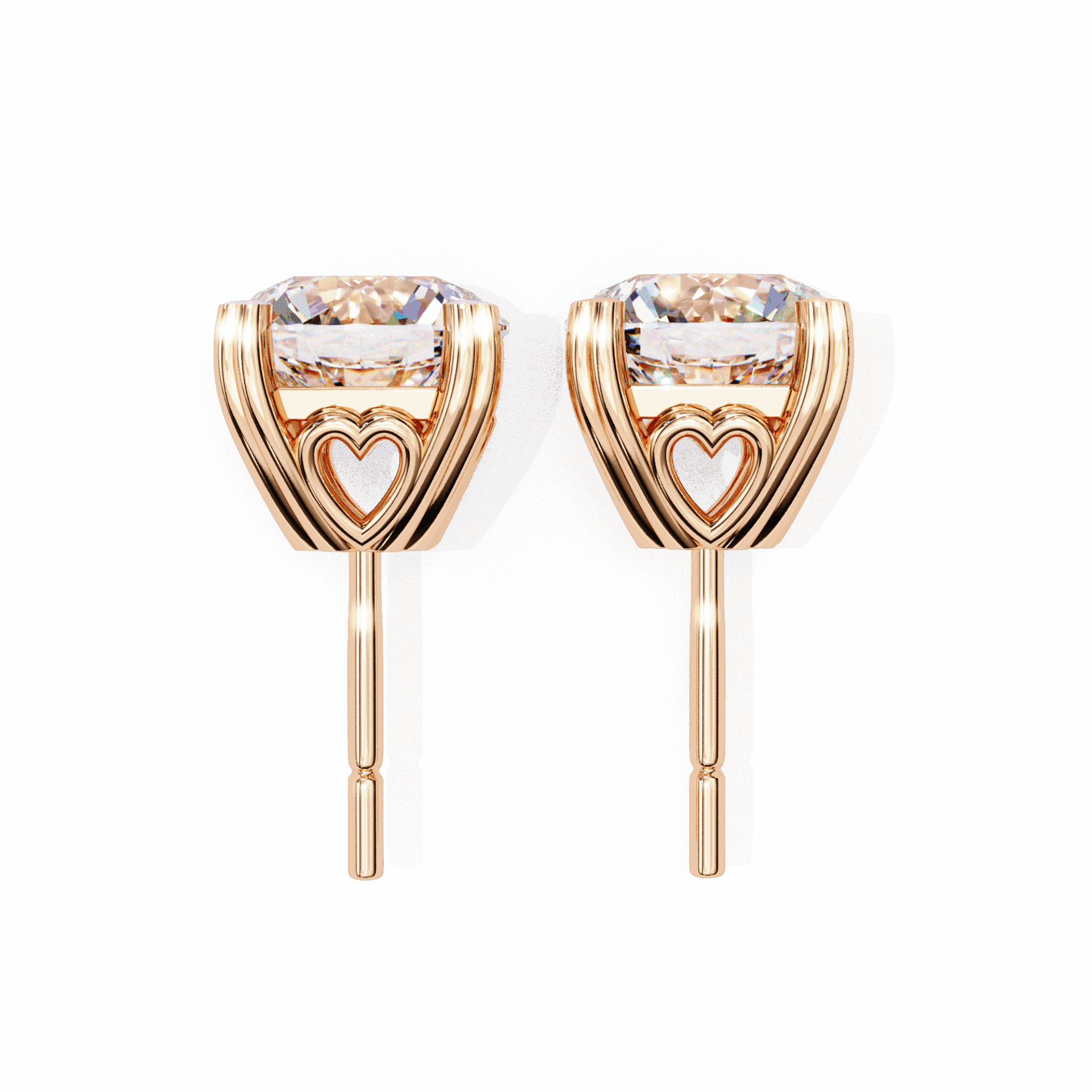 2.5 Carat Modern Round Solitaire Hoop Earrings in Moissanite | House of Estara