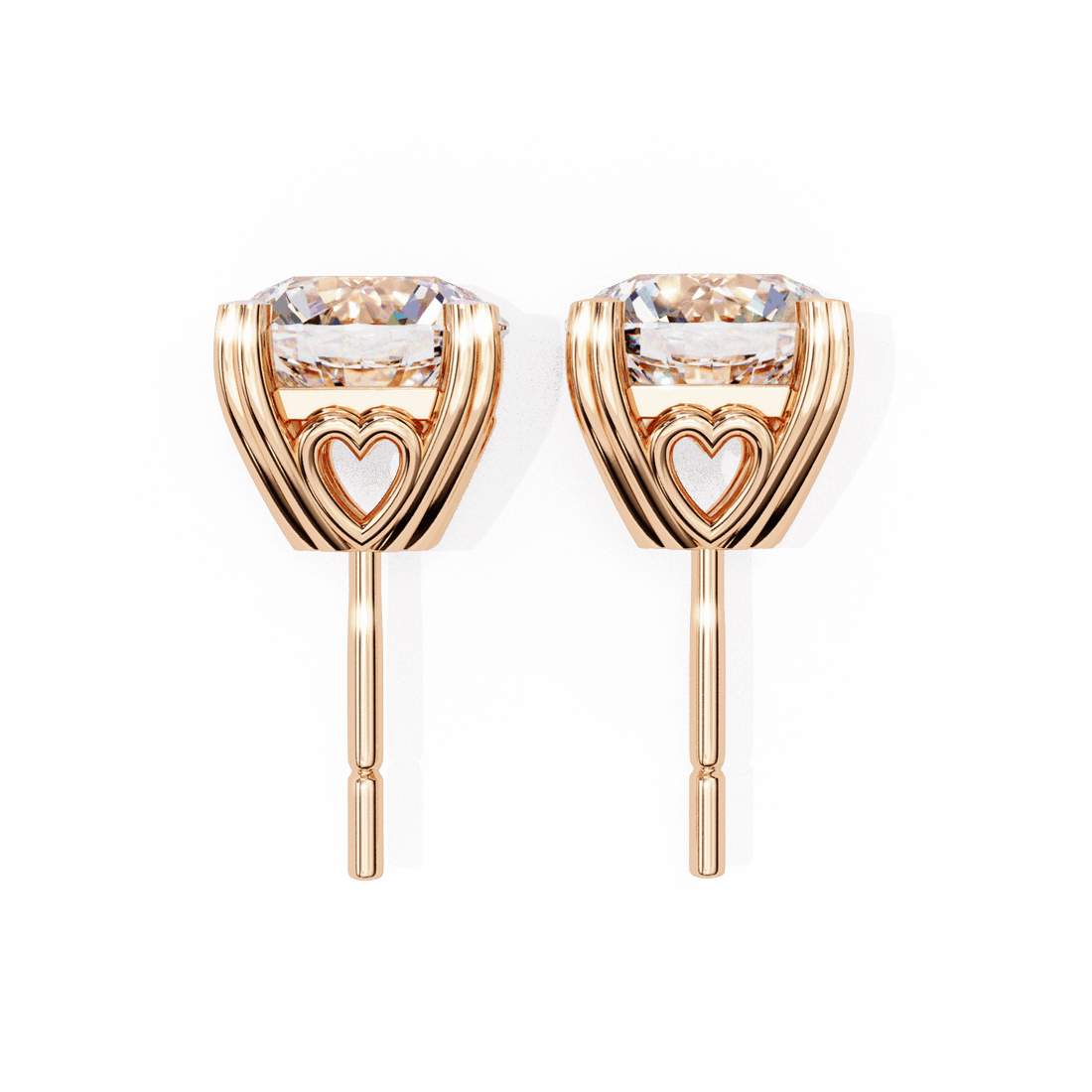 2.5 Carat Modern Round Solitaire Hoop Earrings in Moissanite | House of Estara