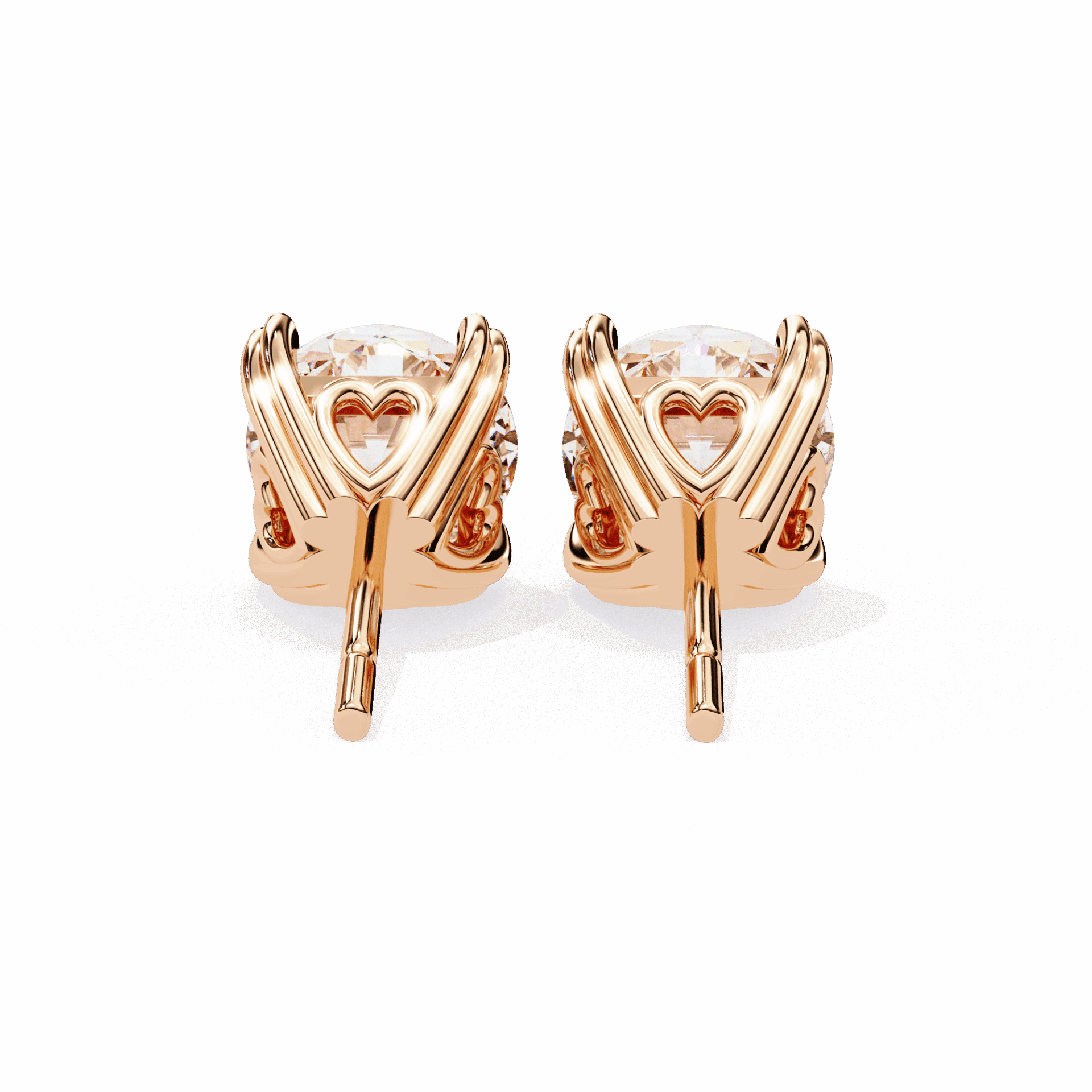 2.5 Carat Modern Round Solitaire Hoop Earrings in Moissanite | House of Estara