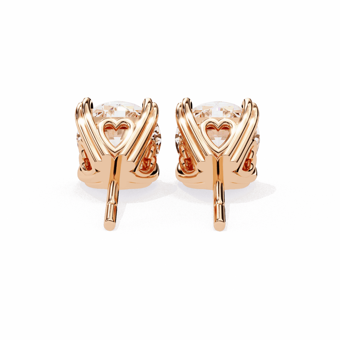 2.5 Carat Modern Round Solitaire Hoop Earrings in Moissanite | House of Estara