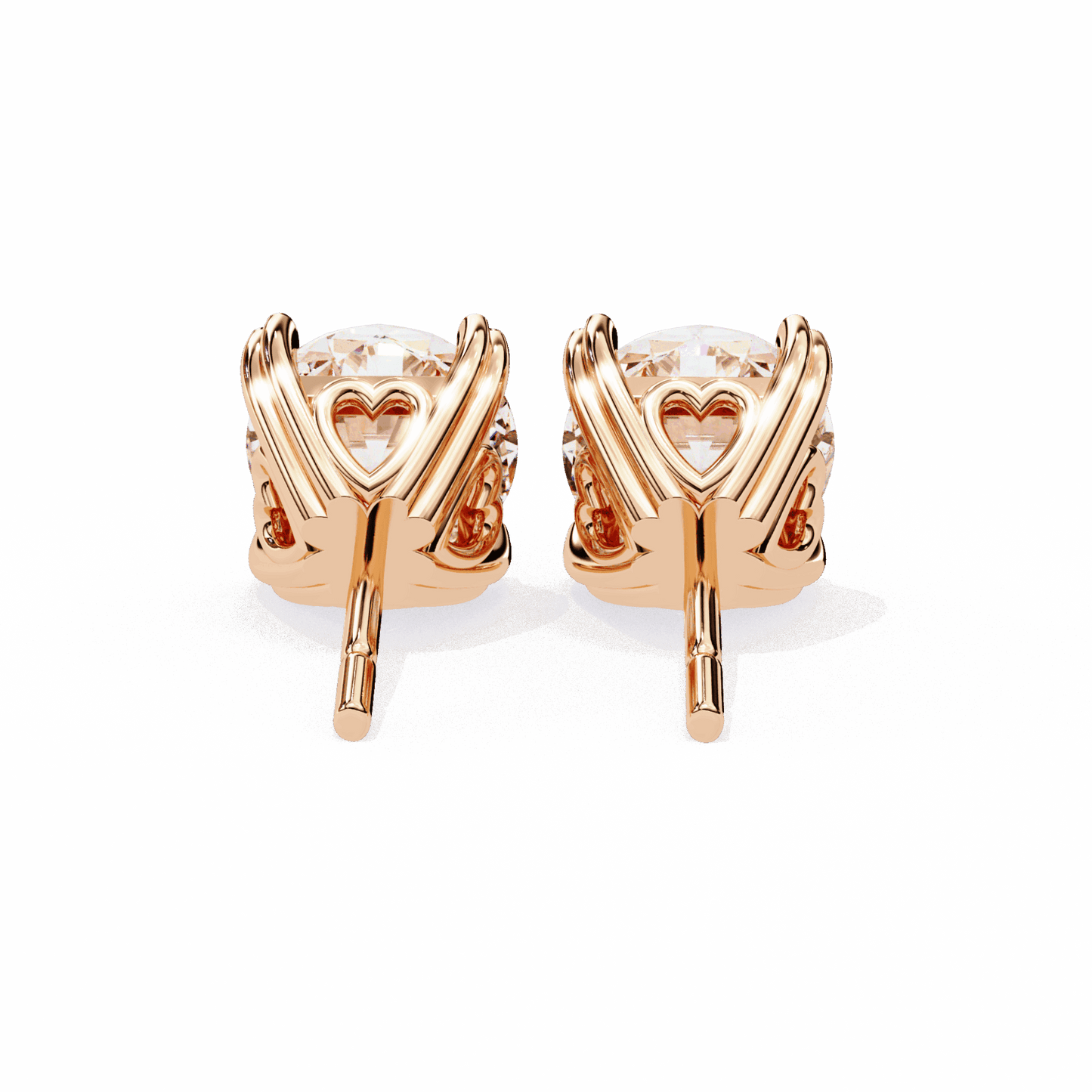 2.5 Carat Modern Round Solitaire Hoop Earrings in Moissanite | House of Estara