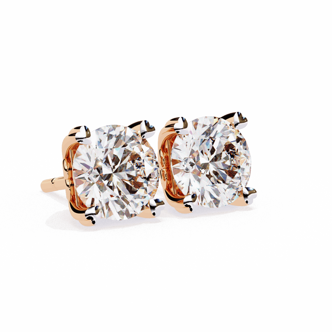 2.5 Carat Modern Round Solitaire Hoop Earrings in Moissanite | House of Estara