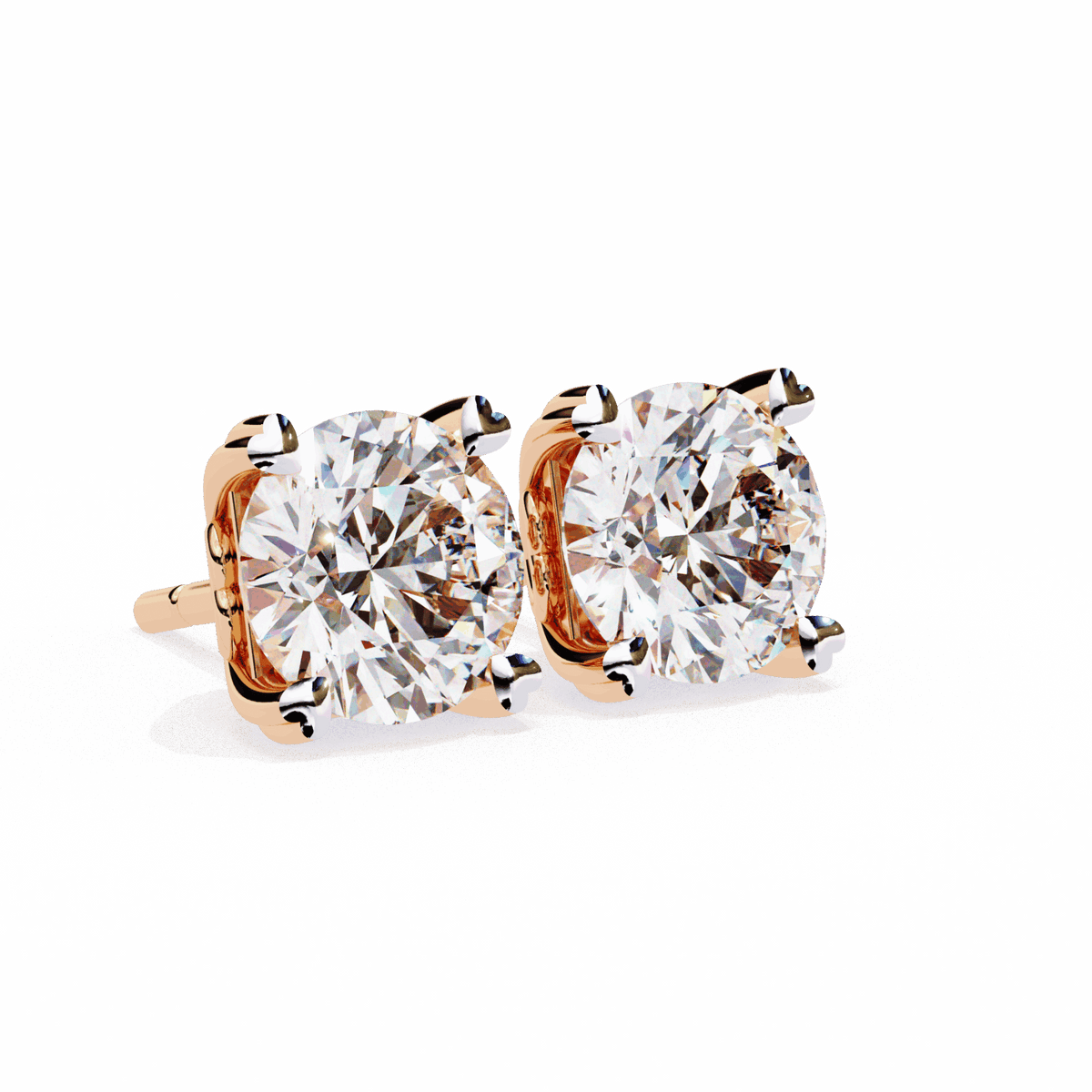 2.5 Carat Modern Round Solitaire Hoop Earrings in Moissanite | House of Estara