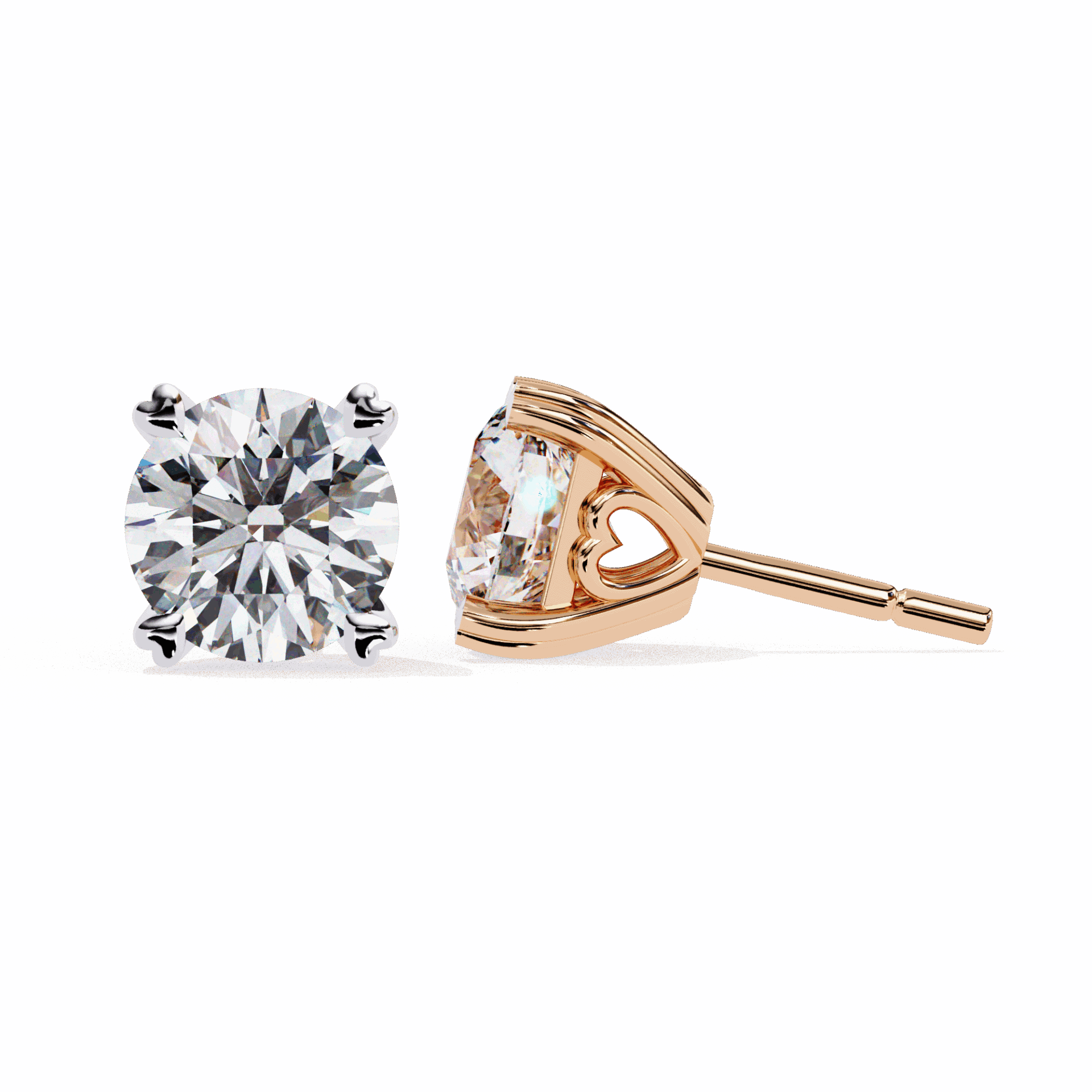 2.5 Carat Modern Round Solitaire Hoop Earrings in Moissanite | House of Estara