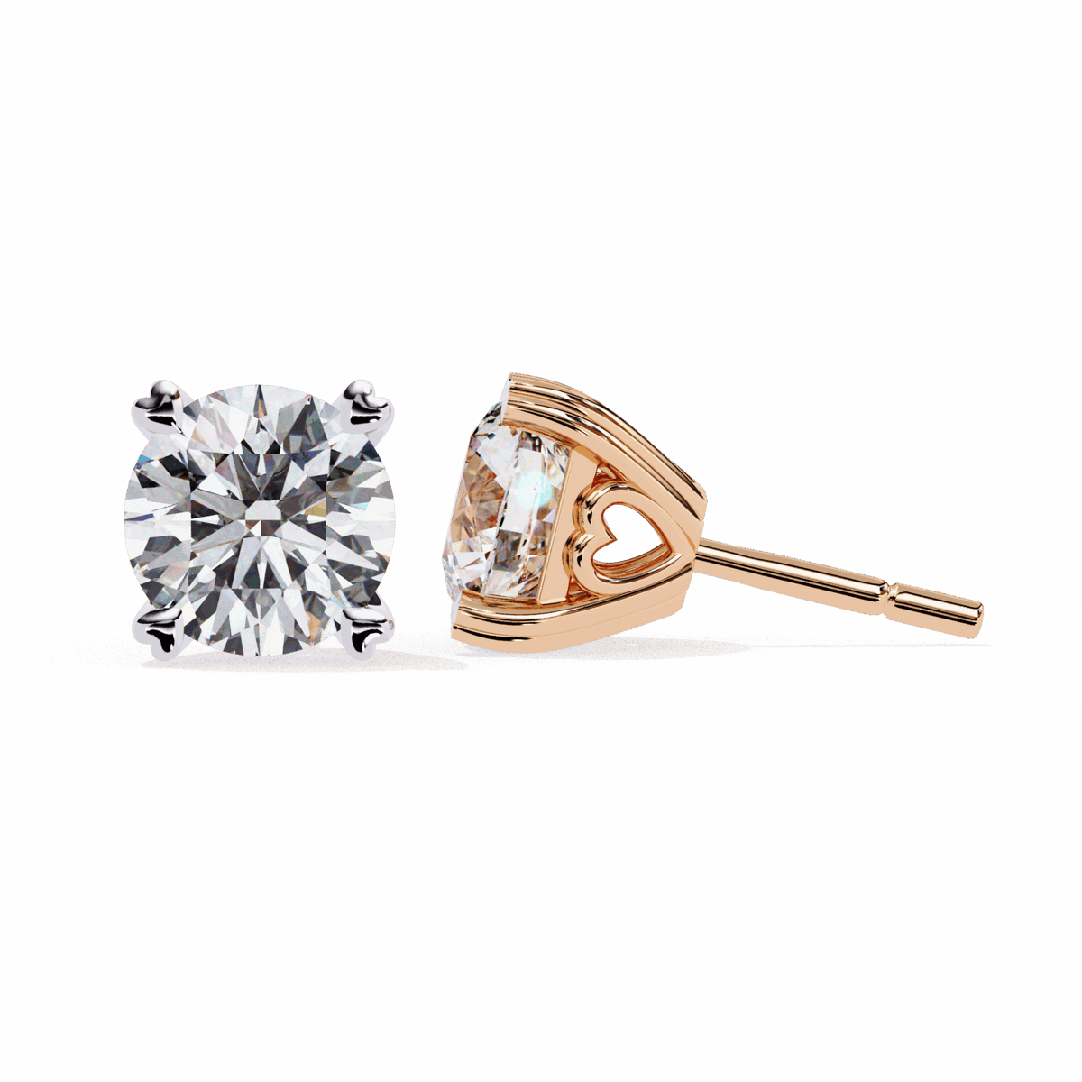 2.5 Carat Modern Round Solitaire Hoop Earrings in Moissanite | House of Estara