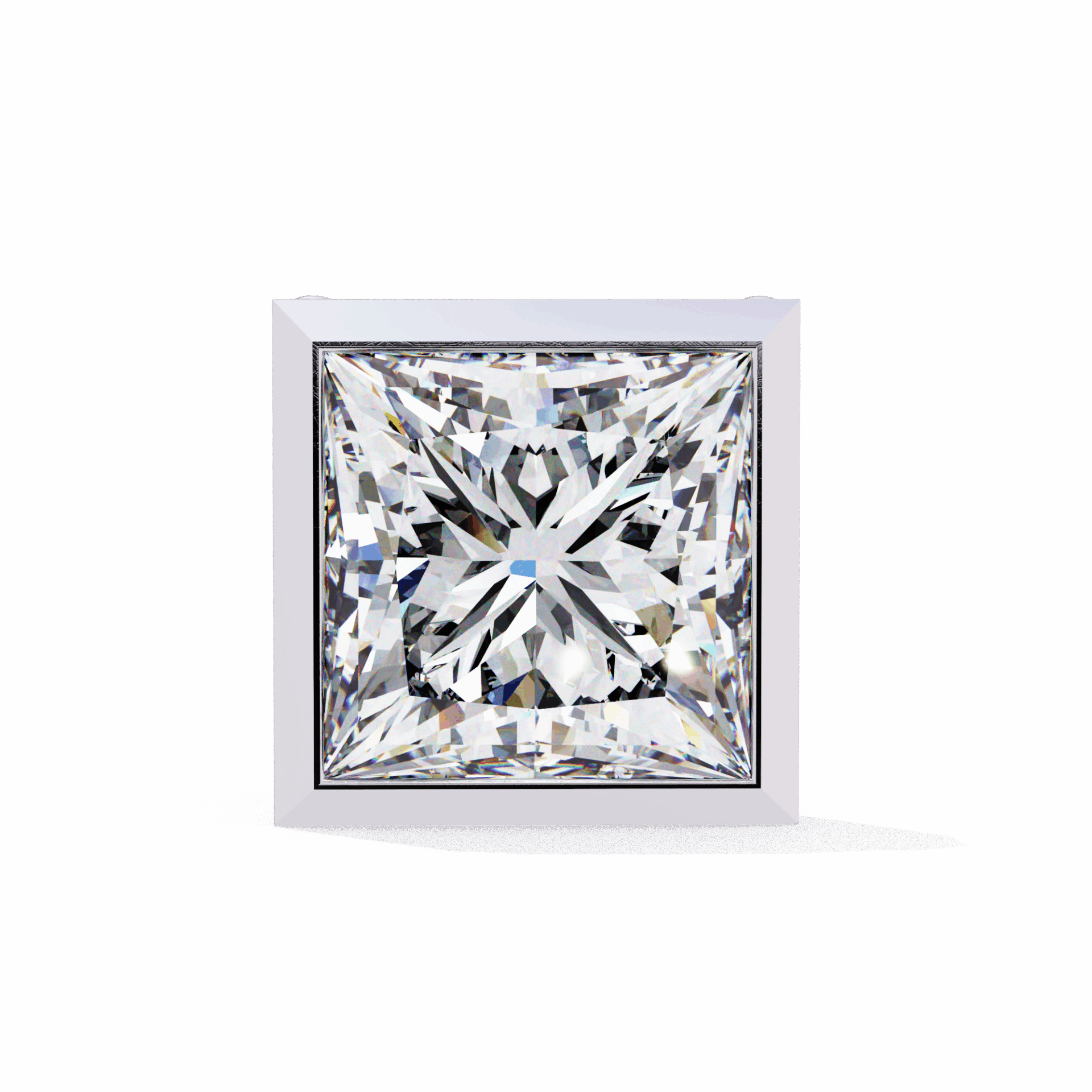 1.75 Carat Princess Solitaire Earrings in Moissanite | House of Estara