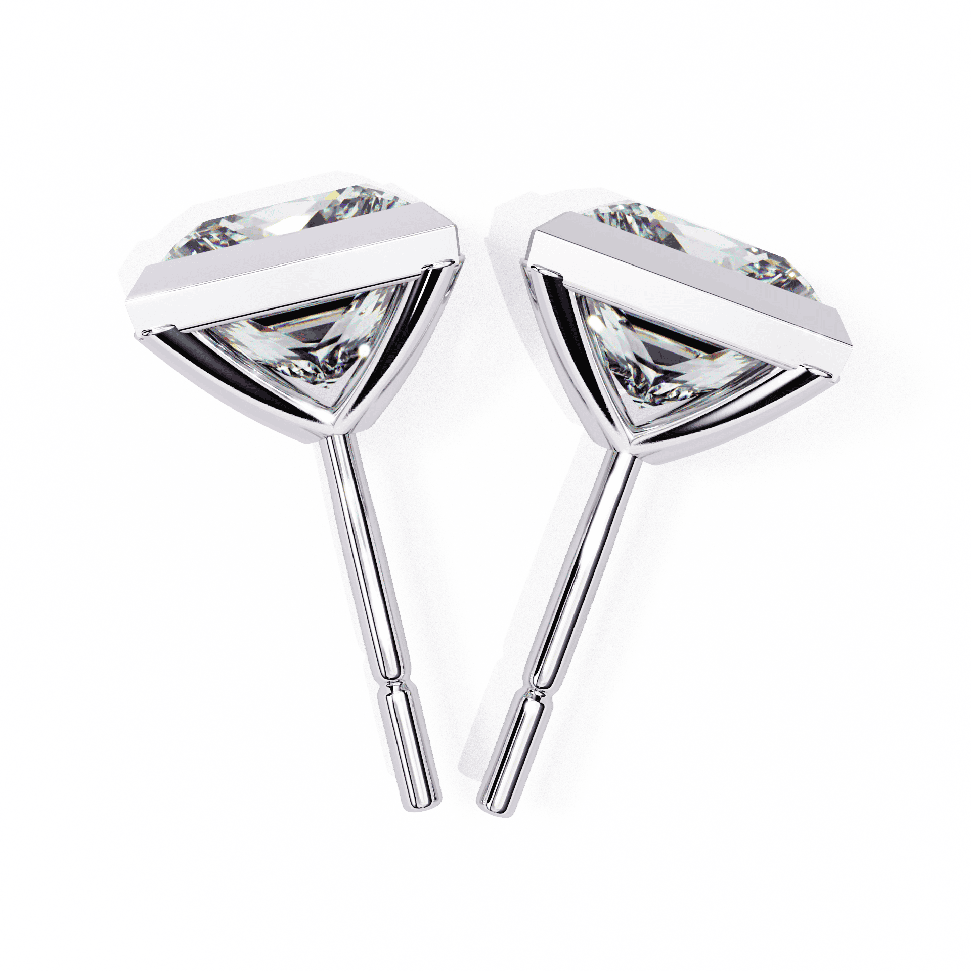 1.75 Carat Princess Solitaire Earrings in Moissanite | House of Estara